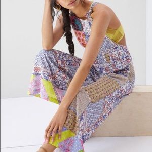 NWT ANTHROPOLOGIE LET ME BE PATCHWORK OVERALLS- SIZE SMALL